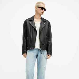 Chaqueta de cuero PU para hombre con cuello levantado Popular de otoño, chaqueta con cremallera al por mayor de moda con logotipo frontal, estilo fresco para hombre - Product Image 1