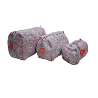 Trousse de toilette en coton matelassé Trousse de voyage indienne faite à la main pour petit moyen grand bloc imprimé éponge trousse de toilette
