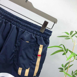 Pantalones Cortos Sólidos Azul Marino para Hombre, Cintura Elástica Media, Cierre con Cordón, Casuales, Transpirables, de Poliéster/Algodón, de Secado Rápido, con Bolsillo - Product Image 5