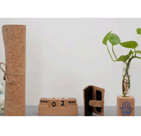 Bouteille en verre Borosil de poche imprimée en liège A6 Premium avec stylo en liège magnétique pour jardinière en placage-pour les cadeaux d'affaires et promotionnels