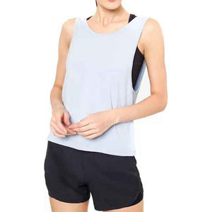 <b>Women's</b> Custom Logo Spandex <b>Tank</b> <b>Top</b> Breathable Active Wear Long Sleeveless Gym Sport Clothes Casual Racer Back Jersey Fabric - Product Image 1