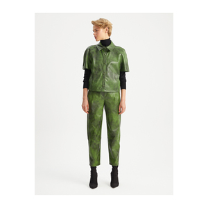 Ensemble veste en simili cuir à col chemise à motifs pour femmes BATIC - Product Image 1