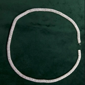 Collier et bracelet tennis en diamant cultivé en laboratoire Aniva Design, chaîne en or 10 carats, certifié IGI, VVS, glacé - Product Image 3