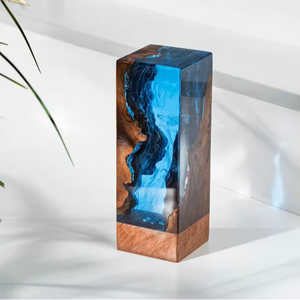 Lampe LED en résine faite à la main en forme de fleur, veilleuse, statue de plongée, thème sous-marin, cadeau pour la fête des mères, lampe en agate, pierre, sac pour la maison - Product Image 1