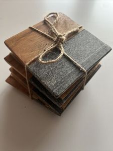 Ébauches à sublimation personnalisées sous-verres sans marbre en bois d'acacia sous-verres carrés ronds en bois et pierre de marbre et noyer - Product Image 3