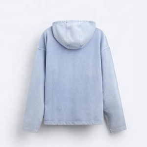 Sudadera con Capucha Unisex de Algodón Grueso, Estilo Vintage, Lavado Ácido, Estilo Urbano, Media Cremallera, Personalizable, Invierno, Y2K, 460GSM, Venta al Por Mayor - Product Image 3