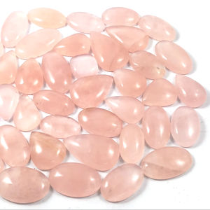 Pierres précieuses TASBIYA GEMS, quartz rose naturel de bonne qualité, taille ovale, pierres précieuses en vrac de taille libre, évaluées par un tiers, 500 grammes - Product Image 1