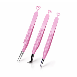 Pink Eyebrow Tweezers Set Precision Stainless Steel Tweezers <b>Pointed</b> Angled Curved Beauty Hair <b>Removal</b> <b>Tool</b> - Product Image 6