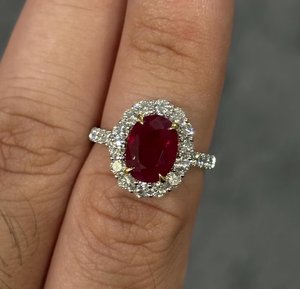 Nhẫn đá <span class=keywords><strong>Ruby</strong></span> Thủy Tinh Độc Đáo 925 Sterling bạc tối giản ban nhạc bạc mỹ trang sức số lượng lớn tiệc cưới Nhẫn <span class=keywords><strong>Ruby</strong></span> cổ điển - Product Image 2