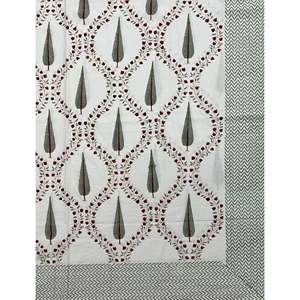 ชุดผ้าปูที่นอนคิงไซส์ลายพิมพ์มือแบบอีโค่เฟรนด์ลี่ย์ ผ้าฝ้ายแท้ 100% 3 ชิ้น พร้อมปลอกหมอน ลายพืช - Product Image 2