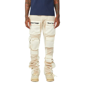 High Quality Mens Fleece Wide Straight Leg <b>Stacked</b> Sweatpants Custom Oversized 400gsm Flared Pants Men <b>Joggers</b> Trousers - Product Image 2