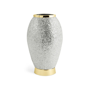 Vase à fleurs fantaisie en argent pour table console, vase sur pied moderne et haut, nouveau vase en métal fait à la main pour cadeaux - Product Image 3