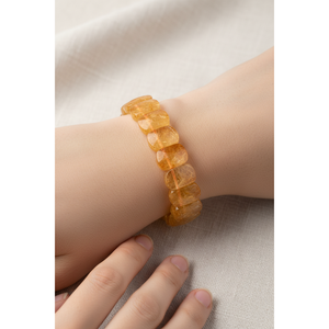 <b>Citrine</b> Natural Stone Special Cut Wide Cut <b>Bracelet</b> - Product Image 6