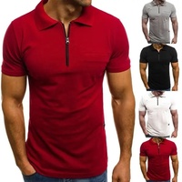 T-shirts d'été décontractés pour hommes, grande taille, respirants, imprimés ou unis, à manches courtes, style hip-hop, 100 % coton, streetwear, avec fermeture éclair frontale