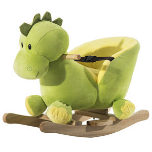 HOMCOM Caballo Balancín Dinosaurio de Madera para Niños 60x33x45cm - Product Image 1