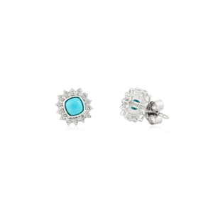 Boucles d'oreilles clous tendance en argent sterling 925 pur avec turquoise naturelle pour fêtes et mariages – Meilleures ventes - Product Image 5