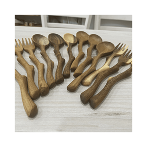 <b>Wooden</b> spoon handicraft mini spoon, material: rubber wood; use: spice <b>jar</b> and condiment service; origin: Vietnam - Product Image 4