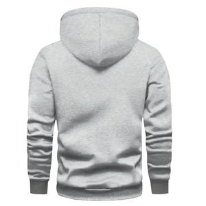 Logotipo personalizado Imprimir Casual fleece blanded fleece Color sólido Pullover HOODIE Pocket Hoodies Zip up Hombres Cremallera peso pesado - Product Image 2