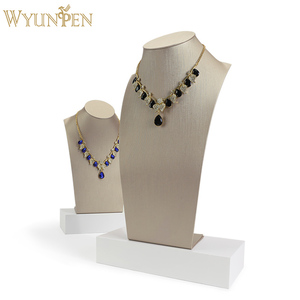 WYP PU cuero lujo joyería busto y collar soporte de exhibición maniquí profesional para elegante collar presentaciones - Product Image 6