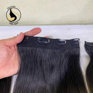Extensions de cheveux 100% naturels lisses — jk, cheveux humains de qualité supérieure, couleur ombrée, Extensions avec clips, vente en gros - Product Image 2