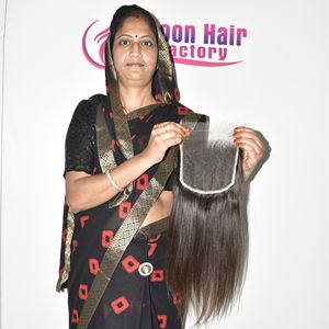 Envío Rápido, Cabello Humano Indio Virgen sin Procesar, Extensiones de Cabello Remy Liso con Cierre HD, Proveedores Disponibles para la Venta - Product Image 1