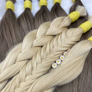 2025 MEILLEURE QUALITÉ SLAVIC BLONDE COULEURS NATUREL DROIT RUSSE EXTENSIONS DE CHEVEUX HUMAINS - Product Image 5