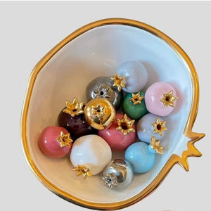 ชามตกแต่งรูปทับทิมทำมือถาดวางกลางศิลปะการออกแบบผลไม้ที่ไม่เหมือนใครเน้นการตกแต่งสำหรับบ้านห้องครัวห้องนั่งเล่น - Product Image 1