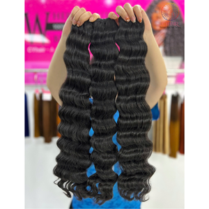 Paquets de cheveux humains Remy vierges vietnamiens noirs naturels 24/26/28 pouces Style personnalisé vague profonde lâche avec 3 paquets - Product Image 5