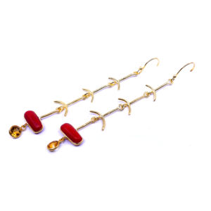 Pendientes colgantes de plata de ley 925 chapados en oro para mujer - Product Image 5