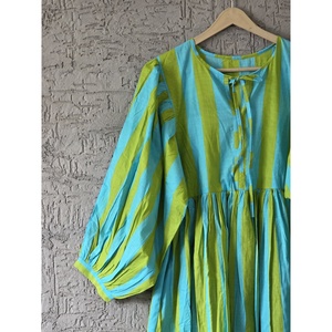 Brilliant Yellowish-Green <b>Boho</b> Maxi <b>Dress</b> Elegant Empire Waistline Customizable Breathable <b>Summer</b> Floor-Length for Leisure - Product Image 6