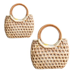 กระเป๋าถือผักตบชวาเหมาะสำหรับฤดูร้อนและชายหาดกระเป๋าถือผู้หญิงปลอดภัยและมีสไตล์ - Product Image 1