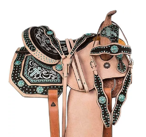 อานม้าแบบตะวันตกทำด้วยมือสไตล์อังกฤษ100% คุณภาพระดับพรีเมียมหนังทนทานขี่ม้าความบันเทิงกีฬาขี่ม้า - Product Image 1