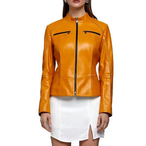 Chaqueta de Cuero de Invierno para Mujer, Nueva Llegada, Cómoda y de Moda, con el Último Diseño, Técnica de Teñido Liso - Product Image 3