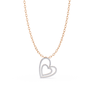 Colgante clásico en forma de corazón de diamante natural en collar de oro de 14K 1ct 2ct 3ct regalo de compromiso para mujer - Product Image 3