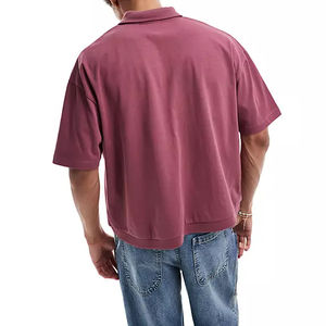 Premium surdimensionné Crop Boxy Fit lâche hommes grande taille hommes polos polos avec logos OEM pour la vente en gros 2026 - Product Image 2