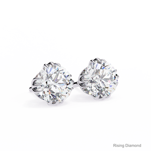 Boucles d'oreilles en diamant cultivé en laboratoire coupe ronde 1.4 ct certifié CVD or blanc cadeau d'anniversaire parfait - Product Image 3