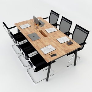 Modern 6-person Meeting <b>Table</b> 200x100cm <b>Office</b> Furniture for Conference Room Workspace Hotel School - Product Image 1