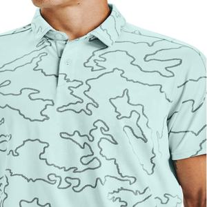 เสื้อกอล์ฟผู้ชายคุณภาพสูงขายส่ง ผลิตจากโพลีเอสเตอร์ผสมสแปนเด็กซ์ ระบายอากาศได้ดี แห้งเร็ว ผ้าถักพิมพ์ลายทั้งตัว ทรงปกติ - Product Image 6