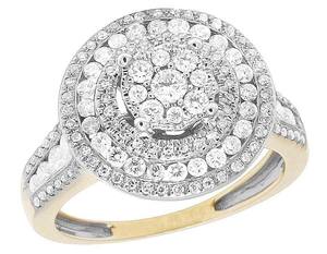 Anillo de compromiso de diamante con tachuelas de racimo de moissanita de corte redondo para mujer en joyería de plata helada única - Product Image 2