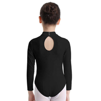 Kostum Balet Wanita Lengan Panjang Kerah Tinggi Jumpsuit Bodysuit Spandex/Nylon Bernapas Cepat Kering Pakaian Pertunjukan