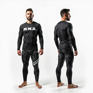 Rash Guard Compression Fit para MMA y Fighters con kimono de jiu jitsu completa y de manga corta sublimado personalizado - Product Image 2