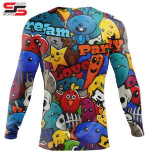 Camisetas de gimnasio de manga larga con logotipo personalizado para adultos BJJ Rash Guard MMA Sublimated OEM Baselayer Guard para hombres - Product Image 1