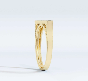 Bague en grappe de diamants de laboratoire écologique en or massif 10 carats taille émeraude baguette pour mariage bague de fiançailles en diamant de laboratoire - Product Image 2