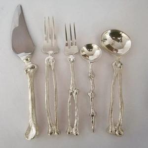 Elegancia en cada mordida Premium Acero inoxidable Oro Pulido Cubiertos Cuchara Juego Colección hecha a mano Cuchara de metal Cubiertos Juego de 6 piezas - Product Image 6