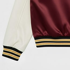 Fabrication en usine, faible MOQ, prix bas, broderie personnalisée, logo, veste universitaire en satin imperméable double face pour hommes - Product Image 5