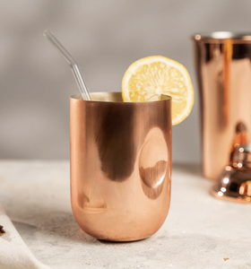 Vaso Irrompible Divris 100% Cobre Puro, Diseño Minimalista con Detalle de Limón, Doble Pared, Apto para Contacto con Alimentos, para Hogar y Oficina - Product Image 3
