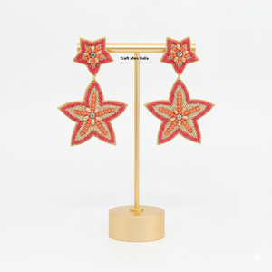 Nouvelles boucles d'oreilles en perles de riz tressées à la main pour l'été, boucles d'oreilles vintage en perles colorées, boucles d'oreilles tendance en perles de graines - Product Image 2