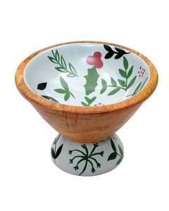 Bol en bois coloré Table à manger Bol de service en bois décoratif avec bol de stockage de conception de finition en émail coloré multiple - Product Image 4