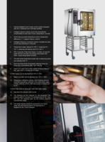 KitchenMax Horno Combi de Acero Inoxidable Comercial Inteligente Eléctrico con Horneado a Vapor Multiusos para Cocina Profesional