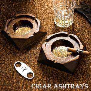 Cenicero de Madera Hecho a Mano Personalizado de Primera Calidad para Regalos para Hombres y Accesorios para Cigarros - Product Image 2